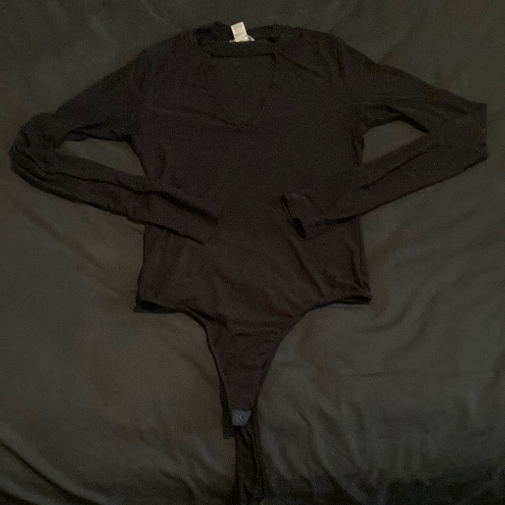 Sheer black bodysuit